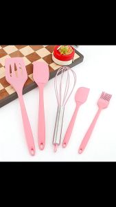 5Pcs/Set Silicone Kitchen Utensils Set Cooking Tool Silicone Spatula Shovel Heat-Resistant Non-Stick Kitchen Cookware