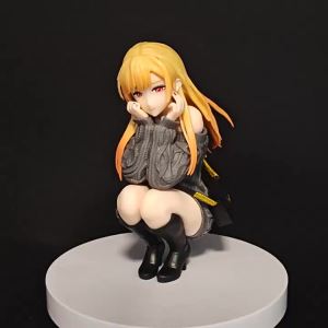 Bandai | In Stock Marin Pajama Sitting Squat Pose Action Figure Statue Beautiful Anime Character Model Desktop Ornament Gift For Fans