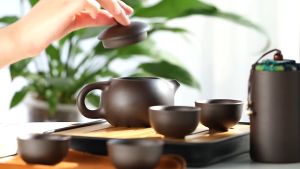 6Pcs Tea Pot Set Keramik Travel With Bag / Teapot Kung Fu Tea Set / Traditional Chinese Tea Set / Teko Teh Portable