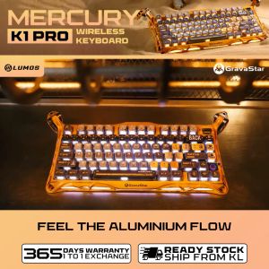 Gravastar Mercury K1 Pro Special Edition BATTLE WORN YELLOW Sleek Durable Multi-connection RGB Gaming Keyboard