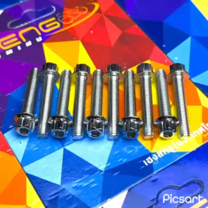 HENG / SC SIAM10 PCS MAGNETO COVER BOLTS ( XMAX V1 / V2 )  CNC GEAR / CONCAVE / GOLD / SILVER FLOWER