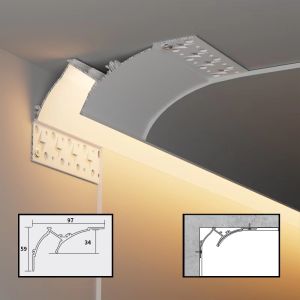 MOLISAI | Reflective Suspended Recessed Linear Light Strip