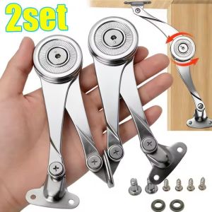 2Set Adjustable Cabinet Door Support Hinge Heavy Duty Soft Close Lift Up Flap Support Rod For Kitchen Cupboard Furniture Hardware Kit
