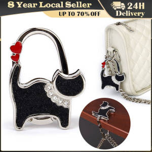 Portable Cat Shape Folding Handbag Hook Holder Purse Hanger Table Edge Hanging Hooks For Handbag Decoration Women Bag Organizer