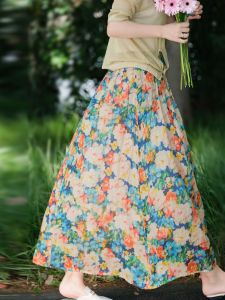 XIAOER | Fine 100% Linen Adjustable Waist Half Skirt
