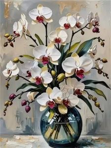 HUACAN 5D Diamond Mosaic Orchid Flower Full Square Round Diamond Painting Floral Home Decor Picture Of Rhinestones Handmade