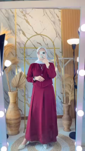 ONE SET OVERALL MODEL 2IN1 BAHAN CRINKLE AIRFLOW TERMURAH TERBARU 2024