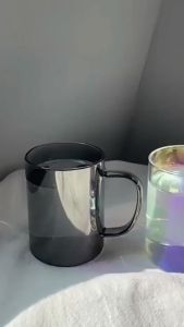 ZEO 350ml 450ml Heat Resistant Coffee Glass Creative Aurora Milk Mugs Cup Desktop Drinking Drinkware