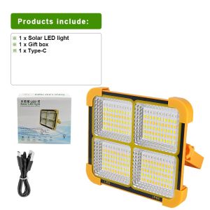 2025 New Outdoor Solar Lamp 35000000LM LED Solar Light External Solarlight Emergency Camping Light Type-C Hanging Lantern