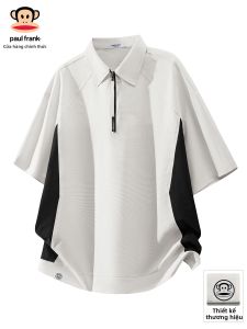 Paul Frank | Áo Polo Phối Màu Nửa Zip Form Ôm Nhanh Khô
