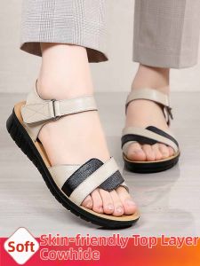 JIKE | Comfortable Soft Bottom Wide Foot Leather Sandals