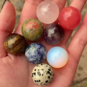 LZD  Natural Crystal Ball 20mm Opal Small Ball  Ornaments Rough Stone Polished Modern Crystal Crafts