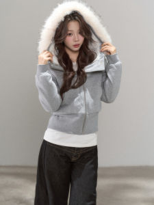 YIKEXIAOYEMEI | Áo Khoác Ngắn Hooded Phong Cách Thư Giãn Cho Phụ Nữ Mùa Đông