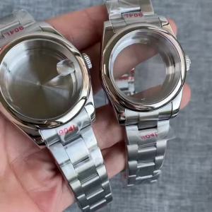 200M Diver Case Polished Round Bezel 36mm 39mm Watch Case fit NH35 NH36 NH34 ETA 2824 PT5000 Sapphire Glass Steel Bracelet