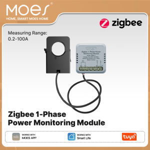MOES | MOES Tuya ZigBee / WiFi Smart Energy Power Meter 100A 1 Phase APP Monitoring Module Bidirectional CT Clamp Current Sensor