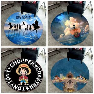 One Piece Luffy Anime round Carpet Creative Navigators Bedroom Computer Chair Hammock Drum Floor Mat Non-Slip Home Decor Rug
