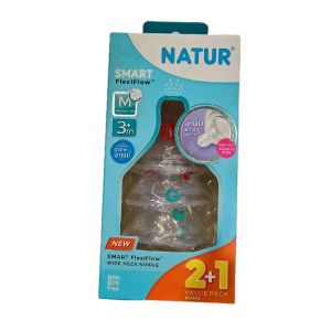 Natur จุกนม Smart FlexiFlow คอกว้าง แพ็ค 3 ชิ้น