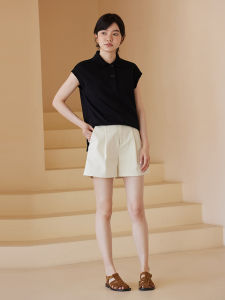 hacikis | Quality Texture Cloud Ladder Cotton Loose Fitting Slim Polo Shirt