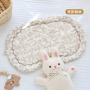 Pure Cotton Muslin Baby Pillow for Newborns Anti-Vomiting Flat Pillow Soft Fabric Infant Headrest Comfortable Sleep for Babies 0-12 Months