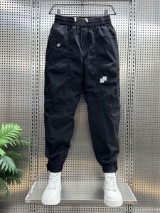 กางเกงลำลองชายสไตล์เกาหลี ทรงสลิมฟิต ทรงเก้าส่วน ทรงฮาเร็ม กางเกงขายาวทรงสปอร์ต ทรงเข้ารูป ฤดูใบไม้ร่วง/ฤดูหนาว