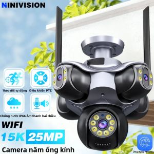Camera IP PTZ Wifi 5 Màn Hình 25MP Camera An Ninh CCTV Với Chức Năng Phát Hiện Chuyển Động Người & Tự Động Theo Dõi Camera IP Dome Đa Ống Kính Cho Giám Sát Video Gia Đình