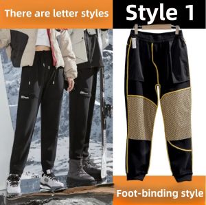 Black Gold Boiling Pants Snow Lock Temperature Knee Guard Pants Mountain Lock Temperature Pants Warm with Velvet Men and Women Same Style Fleece-Lined Tactical Pants