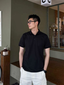 Áo Thun Nam Tay Ngắn Màu Đen Cổ Polo Phong Cách Mỹ Mùa Hè Cao Cấp Áo Thun Co Giãn Quần Áo Công Sở Áo Thun Thường Ngày