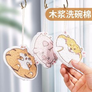 Wood Pulp Cotton Dishwashing Sponge Kitchen Utensils Absorb Water Expansion Cleaning Cloth Family Personal Cleaning Tools