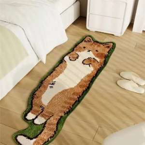 VIKAMA Cartoon Cat Rug - Warm Fuzzy Floor Mat for Living Room Bedroom Bedside Childrens Room - Comfortable Home Decor