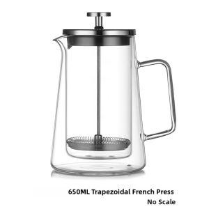 Heat-Resistant Double-Layered Insulated Glass Coffee Pot
