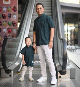 Suppai x Rubble - Kemeja Anak Laki-Laki Usia 1-12 Tahun Warna Emerald Green