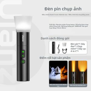 Đèn pin chụp ảnh Ulanzi LM01 cầm tay công suất cao hiệu ứng bốn màu