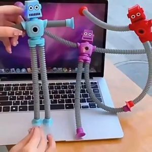 Mamibayi Led Tabung Teleskopik Jerapah Robot Suction Cup Pop Tube Giraffe Mainan Dekompresi Edukasi