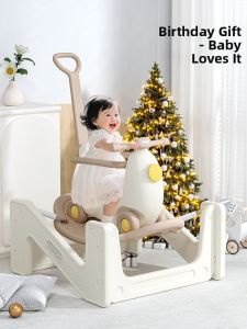 PINGAO | Anti-toppling Multi-functional Ride-on Toy Wooden Horse Bouncer Rocking