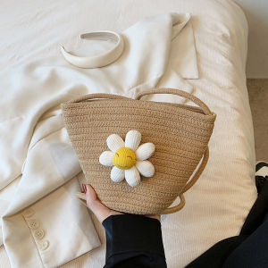 กระเป๋าถือทรงถังผ้าถักแฟชั่น กระเป๋าสะพายไหล่ข้างเดียวสำหรับผู้หญิง กระเป๋าถือแบบลำลอง กระเป๋าถือทรงถัง กระเป๋าถือแบบสะพายข้าง กระเป๋าถือแบบสะพายไหล่ข้างเดียว