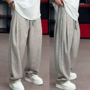 กางเกงขายาวทรงหลวมสไตล์เกาหลีสำหรับผู้ชาย ทรงหลวม ทรงตรง กางเกงขายาวทรงฮาราจูกุ ทรงหลวม กางเกงขายาวทรงหลวม