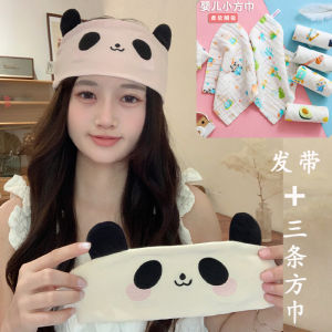 Confinement Hair Band Pure Cotton Pregnant Women Postpartum Confinement Headscarf Spring and Summer Cute Fashion Confinement Cap Windproof Head Protection Panda