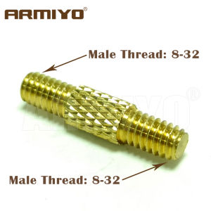 Armiyo 2pcs/lot Solid Brass Male Thread 8-32 / M3 / 5-40 Conversion Adapter Cleaning Rod Adapter Hunting Accessories