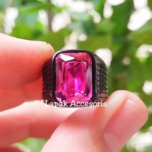 Cincin Batu Merah Siam Rose Asli Bangkok Top Kristal Kualitas Super Mewah