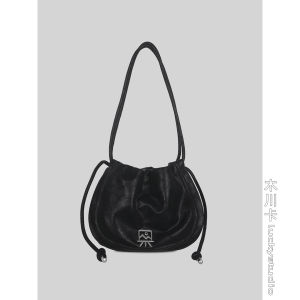 Original Small Batch Design Frosted Drawstring Good Luck Bag Underarm Bag Vintage Single Shoulder Crossbody Bag for Women 2025 New
