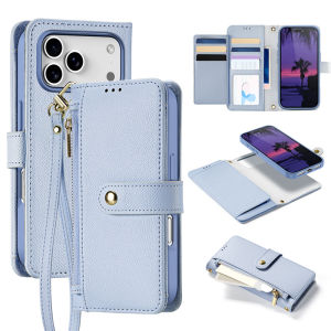 DUX DUCIS เคสโทรศัพท์หนัง สำหรับ iPhone 17 Pro Max แม่เหล็กแยกได้ พร้อมกระเป๋าสตางค์ติดบัตร ซิปและสายคล้องข้อมือ ปกป้องสมบูรณ์แบบ สำหรับ Apple iPhone 17 Pro iPhone Air iPhone 17