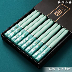 Food Grade High Aesthetic Alloy Chopsticks Creative Square Anti Slip Commercially Used Heat Resistant Elegant Tableware