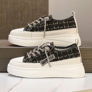 Casual Thick Bottom Platform Pumps Spring New Style Small Fragrance Style Flat Knot T-Strap PU Leather Women Shoes