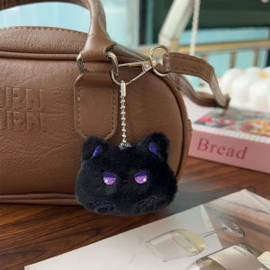 【♡Lovely girls house♡】5Pcs Black Cat Plush Keychain Cute Cat Doll Key Holder Soft Fluffy Ins Animal Plush Key Chain