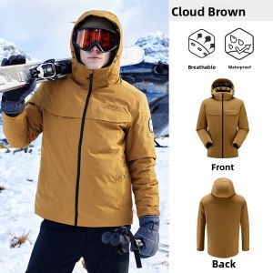Jeep | Jeep Mens Outdoor Down Jacket Detachable Cap Waterproof Climbing Suit Anti-Drifting Flocking Outerwear Autumn Winter Clothes