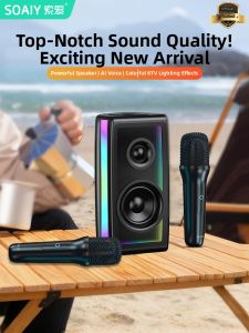 soaiy | Karaoke Microphone Speaker Bluetooth Home KTV
