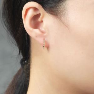 Huitan Korean Fashion Small Hoop Earrings Gold Color Temperament Womens Ear Accessories Versatile Earrings Hot Trendy Jewelry