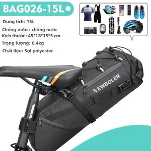 NEWBOLER 15L Túi Yên Xe Đạp Chống Nước MTB Đường Xe Đạp Đi Xe Đạp Đuôi Phía Sau Túi Dung Tích Lớn Có Thể Gập Lại Thân Cây Phụ Kiện