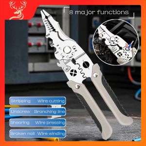 8 in 1 Tang fungsi Pliers Tukang Listrik Tang Potong Kupas Kabel Tang Alat Perbaikan Kawat