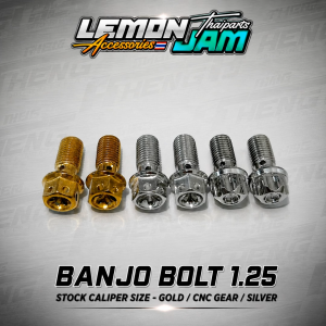 banjo bolt CNC GEAR / GOLD 1.25 stock caliper size ( universal)